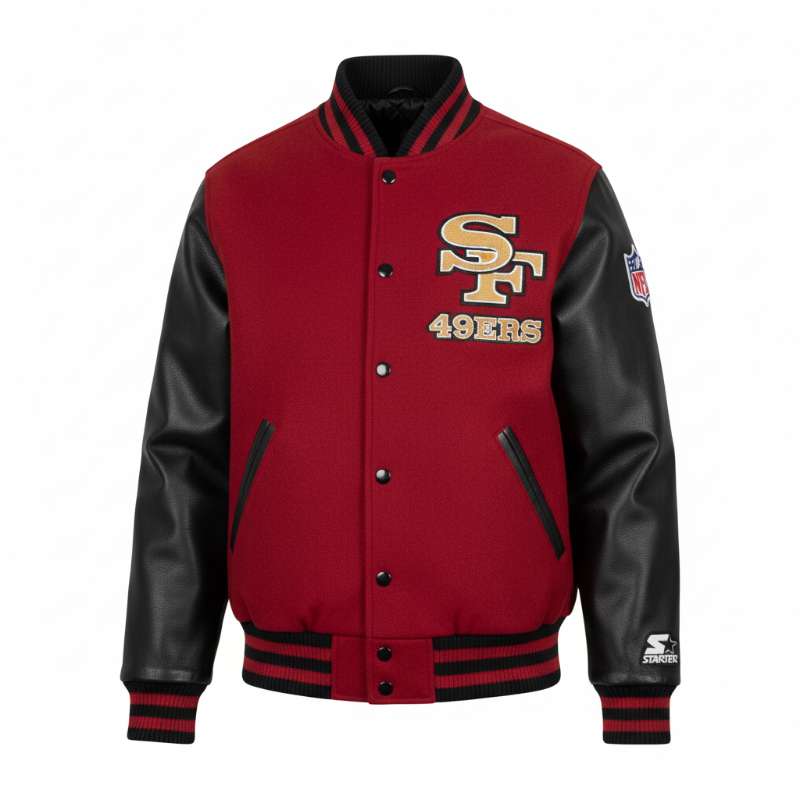 San Francisco 49ers Red & Black NFL Starter Varsity Jacket