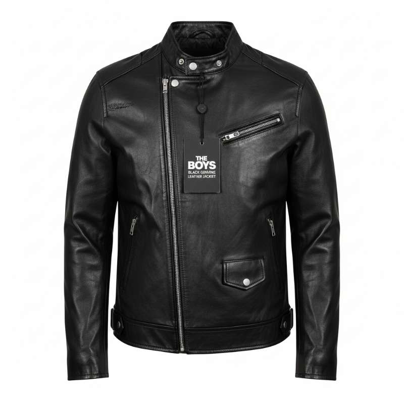 The Boys Black Genuine Leather Jacket