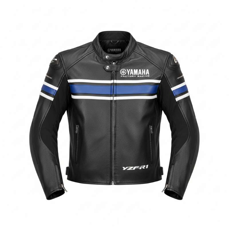 Yamaha Black Leather Racing Jacket