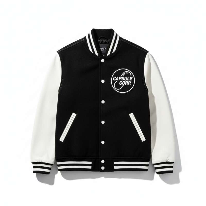 Capsule Corp Black & White Varsity Jacket