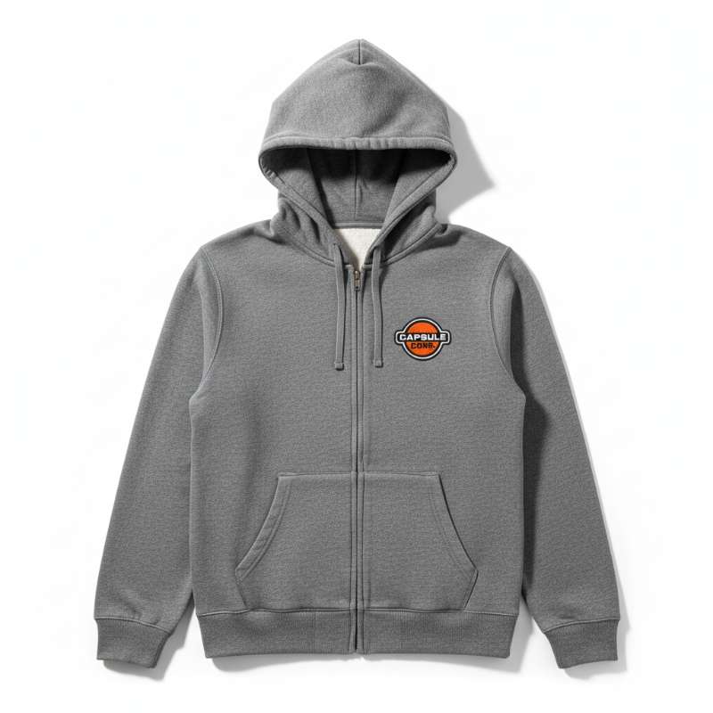 Capsule Corp Gray Zip-Up Hoodie Jacket
