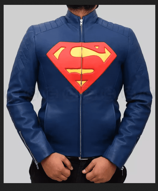 Smallville Superman 2025 Blue Leather Jacket