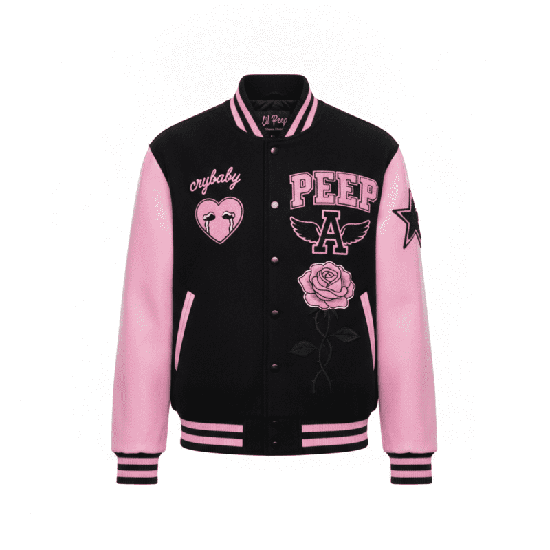 Lil Peep Black & Pink Varsity Jacket