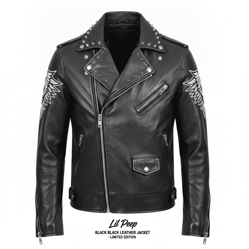 Lil Peep Black Leather Jacket