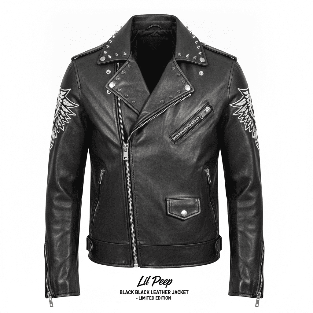 Lil Peep Black Leather Jacket