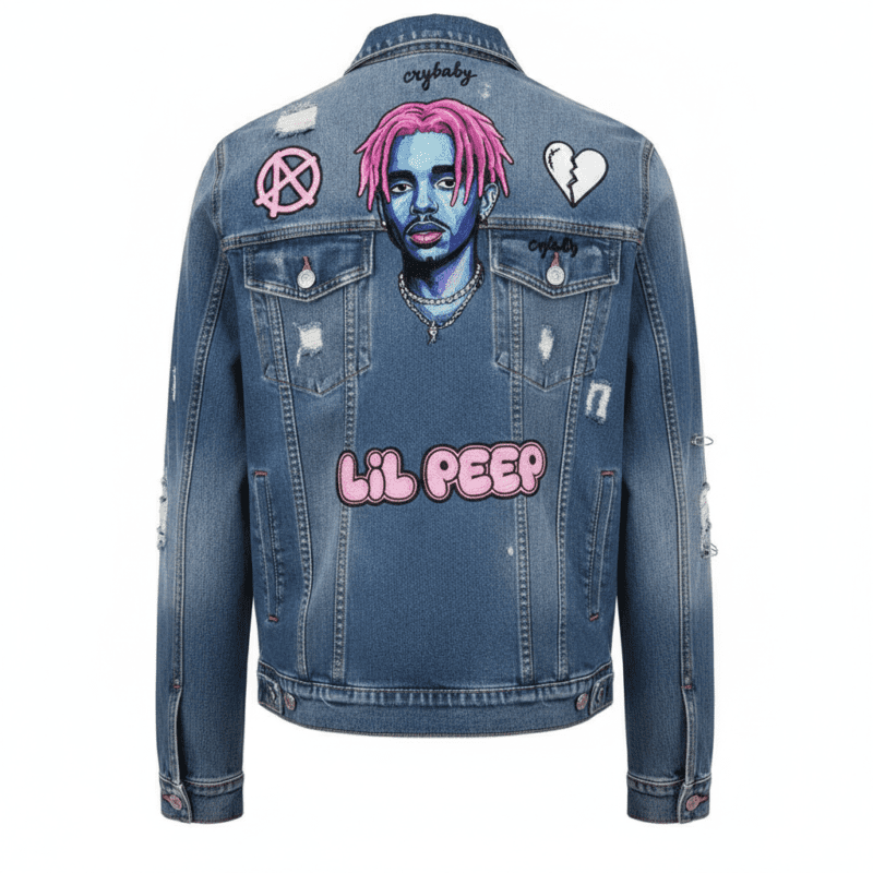 Lil Peep Blue Denim Jacket
