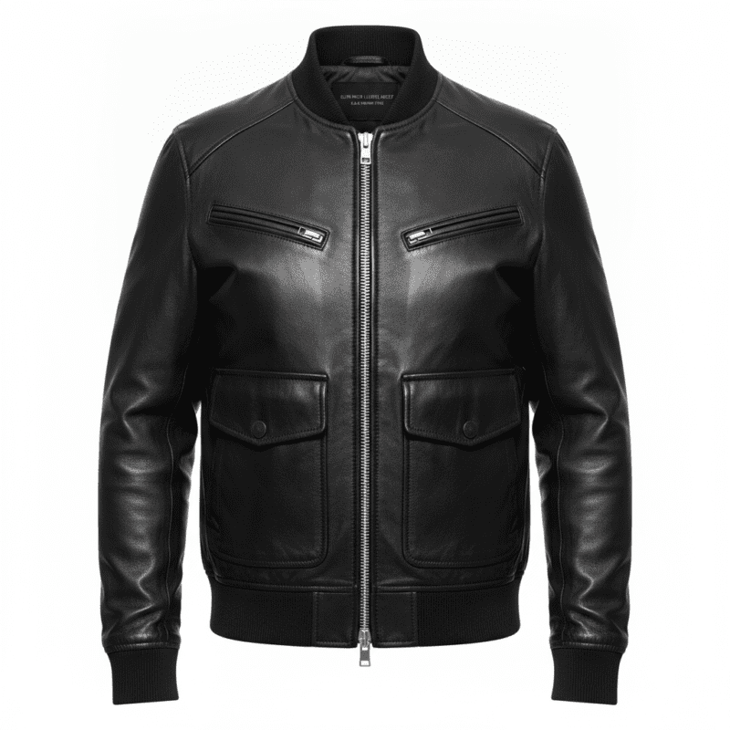 Elon Musk Leather Jacket – Black Bomber Style