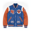New York Knicks Leather Jacket – NBA Varsity Edition