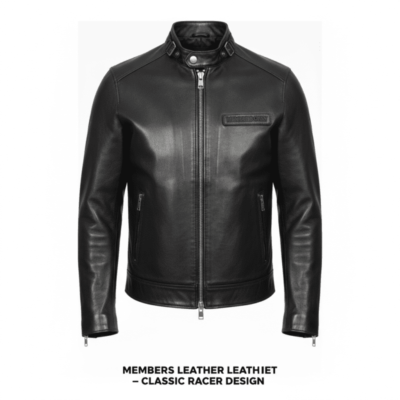 Members Only Leather Jacket – Classic Racer Design