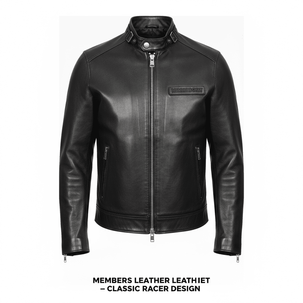 Members Only Leather Jacket – Classic Racer Design