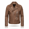 Lucky Brand Leather Jacket – Distressed Brown Biker Style