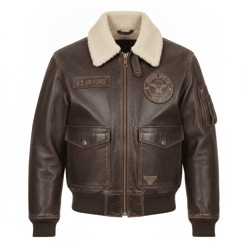 Avirex Leather Jacket – Military Flight Bomber