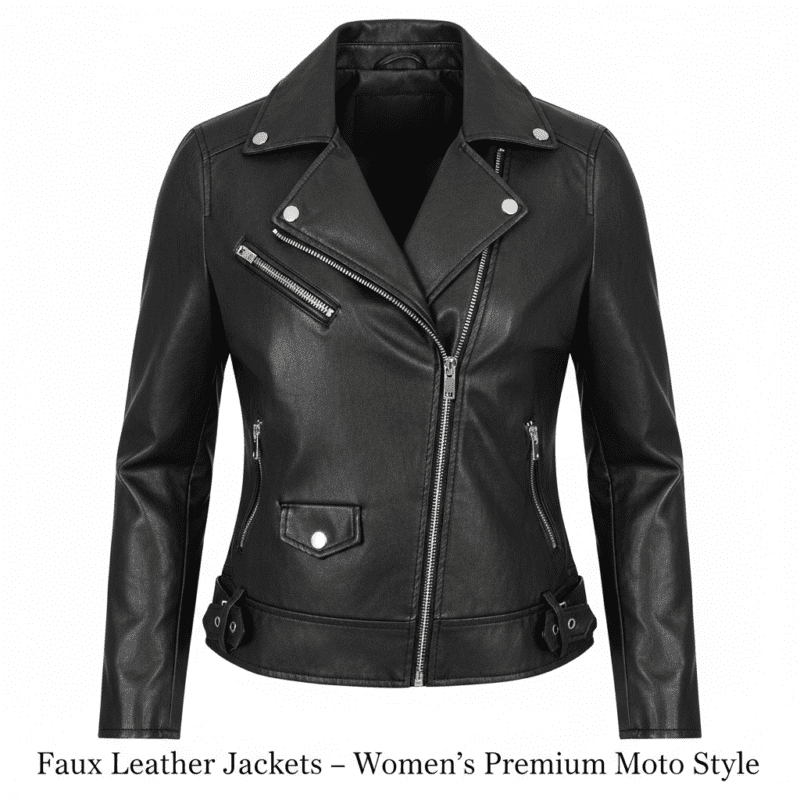 Faux Leather Jackets – Women's Premium Moto Style